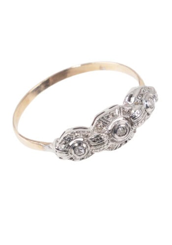 Um 1920 – Art Déco Ring mit Diamanten – Bild 3