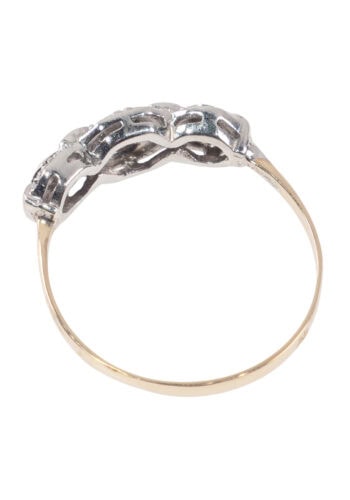 Um 1920 – Art Déco Ring mit Diamanten – Bild 4