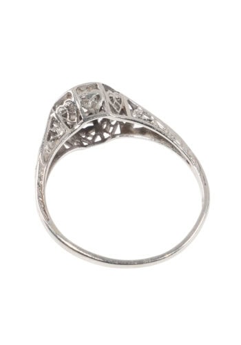 Um 1930 – Verlobungsring mit Diamantsolitär – Bild 3