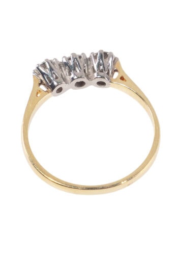 Datiert 1989 – Trilogy Ring mit 3 Diamanten – Bild 4