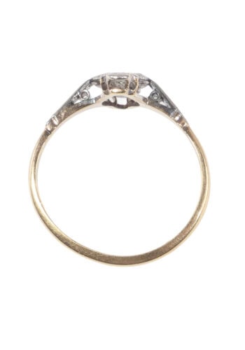 Um 1920 – Art Déco Ring mit Diamanten – Bild 4