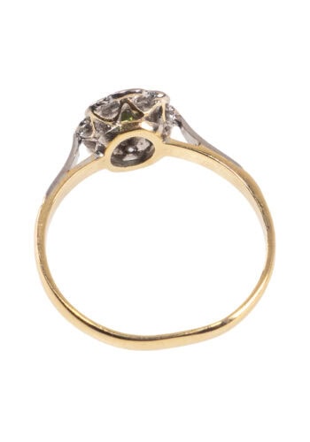 Um 1950 – Entourage Ring mit Peridot und Diamanten – Bild 4