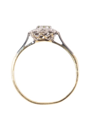 Um 1950 – Entourage Ring mit Peridot und Diamanten – Bild 5