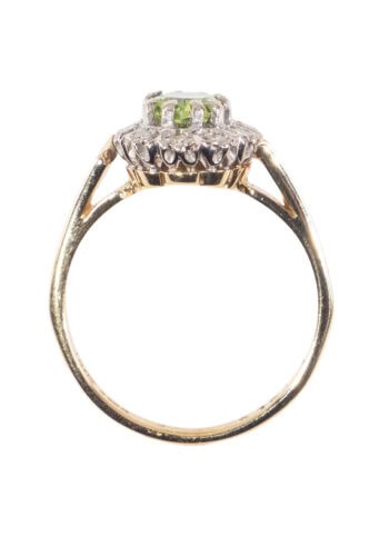 Um 1950 – Entouragering mit Peridot und Diamanten – Bild 5