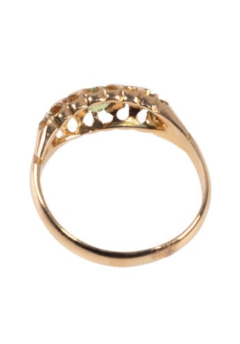 Datiert 1910 – Edwardianischer Goldring mit Peridot und Diamanten – Bild 4