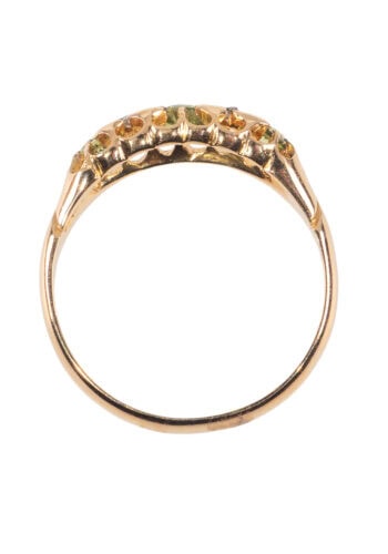 Datiert 1910 – Edwardianischer Goldring mit Peridot und Diamanten – Bild 5
