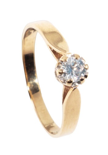 Um 1970 – Verlobungsring mit Diamantsolitär