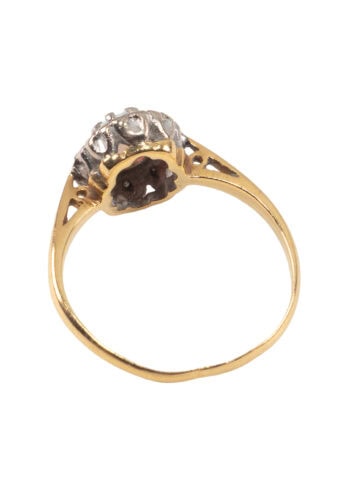 Um 1900 – Entourage Ring mit Opal und Diamanten – Bild 3