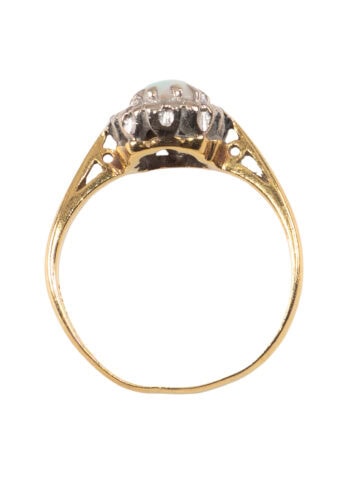 Um 1900 – Entourage Ring mit Opal und Diamanten – Bild 4