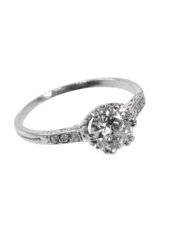 Um 1920 – Verlobungsring mit Diamantsolitär – Bild 3