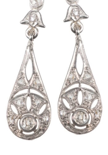Um 1920 – Art Déco Diamantohrringe – Bild 2