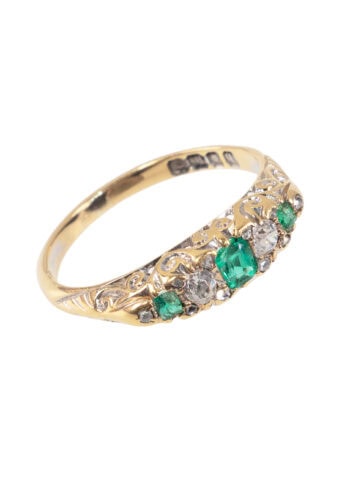 Um 1910 – Edwardianischer Ring mit Smaragden – Bild 3