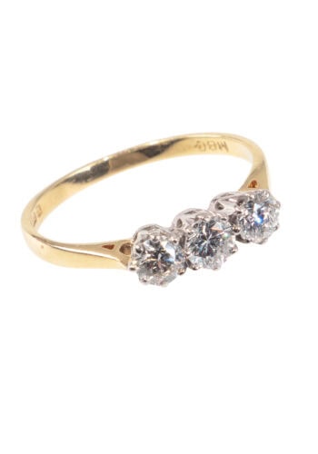 Datiert 1989 – Trilogy Ring mit 3 Diamanten – Bild 3