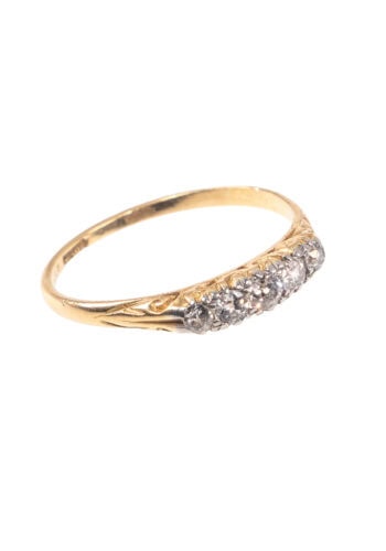 Um 1910 – Edwardianischer Goldring mit Diamanten – Bild 3