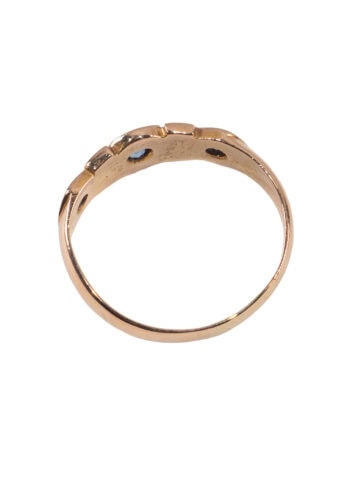 Um 1910 – Edwardian Ring mit Saphiren und Diamanten – Bild 3