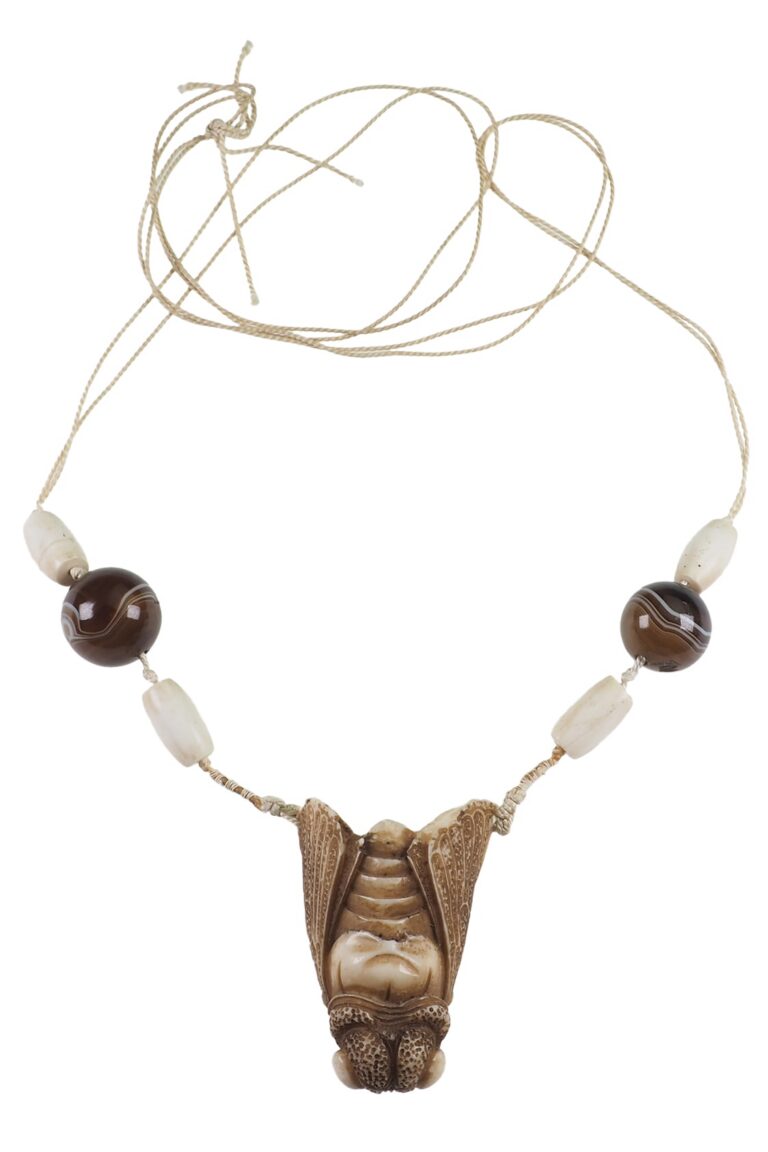 Jugendstil Collier mit Achatkugeln