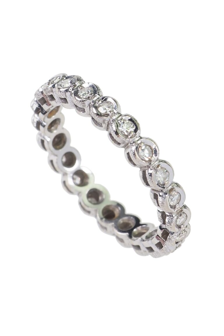 Vintage Ehering mit Diamanten aus 18 Karat Gold