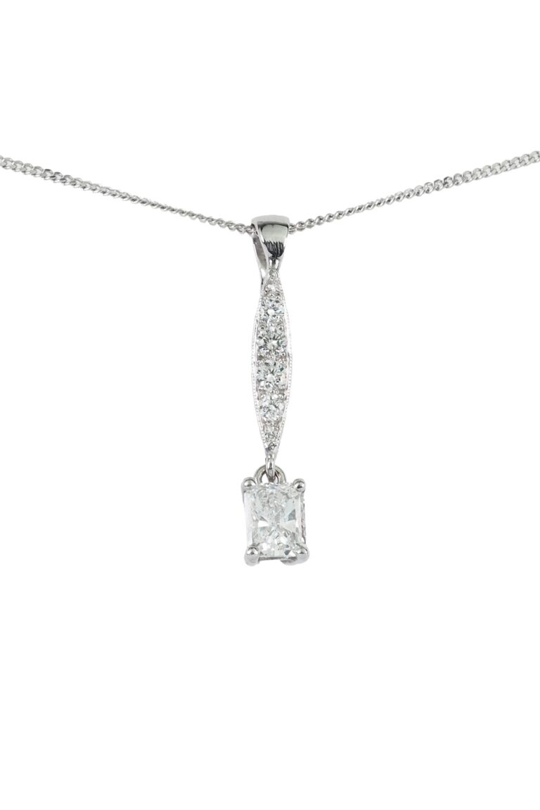 Vintage Anhänger mit Diamanten aus 18 Karat Weißgold