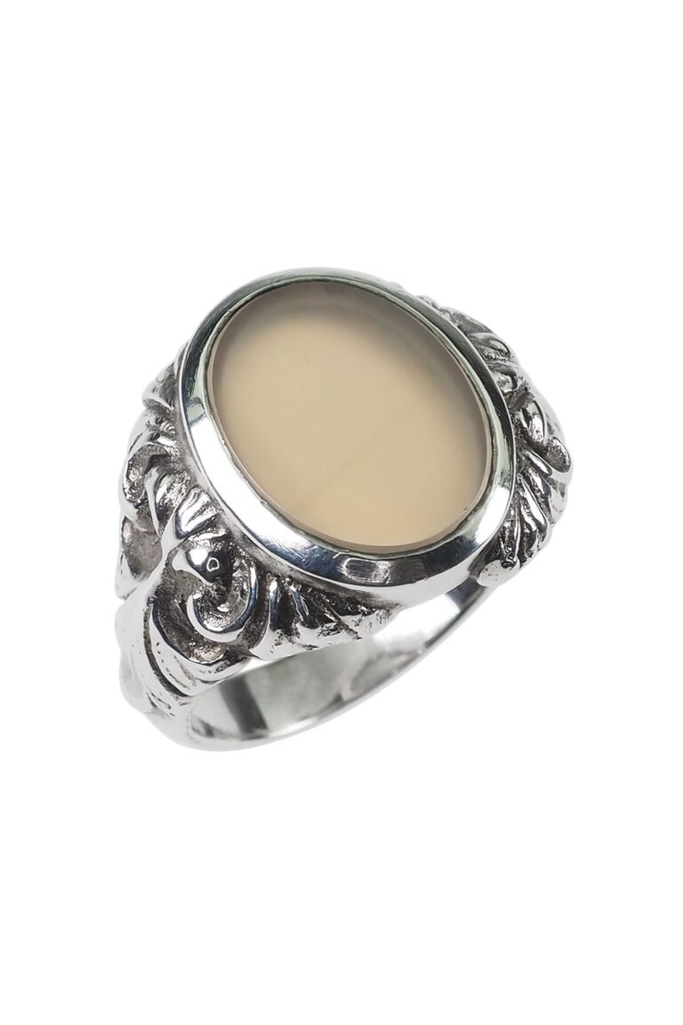 Jugendstil Siegelring mit Achat aus 800er Silber