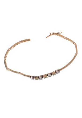 Um 1920 – Art Déco Armband mit Smaragden und Diamanten – Bild 4