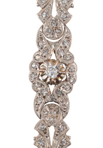 Um 1940 – Art Déco Armband mit Diamanten – Bild 4