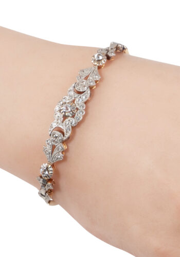 Um 1940 – Art Déco Armband mit Diamanten – Bild 3