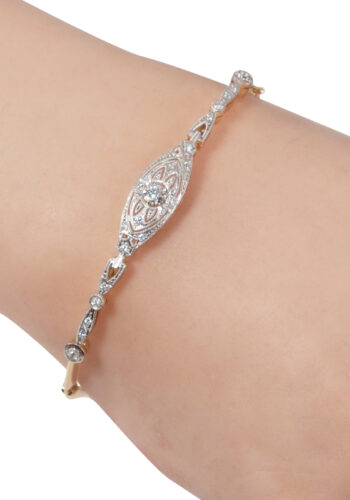 Um 1920 – Art Déco Armreif mit Diamanten – Bild 4