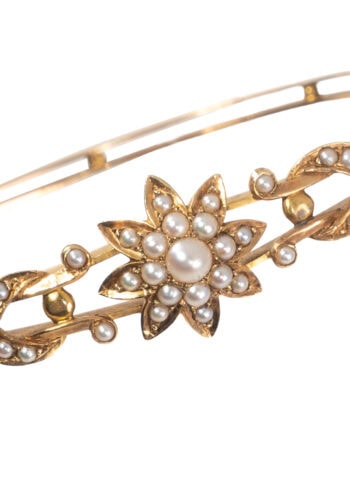 Um 1880 – Viktorianischer Goldarmreif mit Perlen – Bild 5