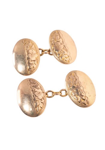 Um 1910 – Manschettenknöpfe mit Handgravur