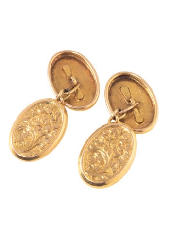 Datiert 1912 – Manschettenknöpfe mit Handgravur – Bild 3