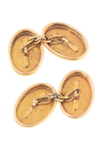 Datiert 1912 – Manschettenknöpfe mit Handgravur – Bild 4