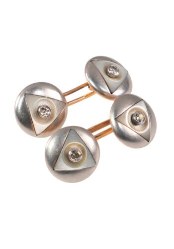 Um 1920 – Art Déco Manschettenknöpfe mit Diamanten