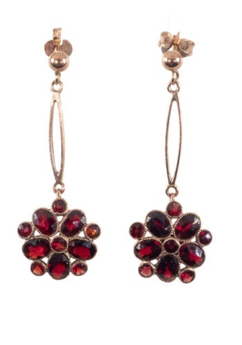 Um 1910 – Edwardianische Ohrringe mit Granat
