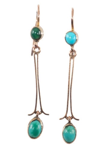 Um 1910 – Edwardianische Ohrringe mit Türkis