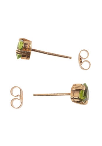 Um 1980 –Vintage Ohrstecker mit Peridot – Bild 3