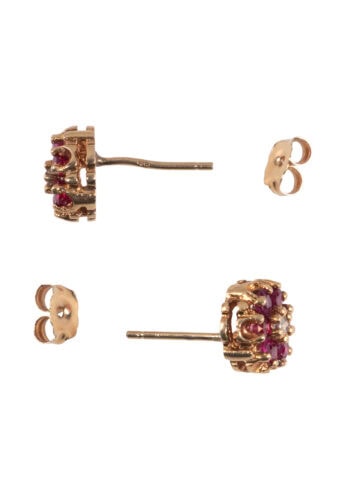 Um 1980 –Vintage Ohrstecker mit Rubinen – Bild 3