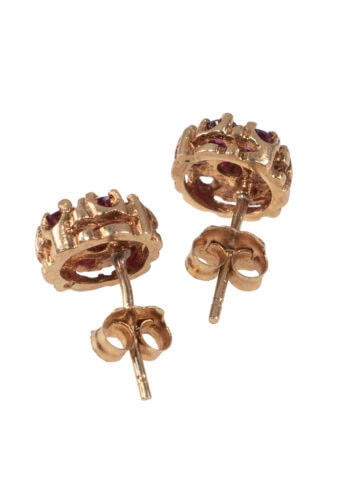 Um 1980 –Vintage Ohrstecker mit Rubinen – Bild 4