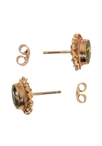 Um 1910 – Edwardian Ohrstecker mit Peridot – Bild 3
