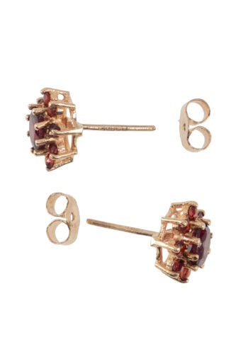 Um 1970 –Vintage Ohrstecker mit Granat – Bild 3