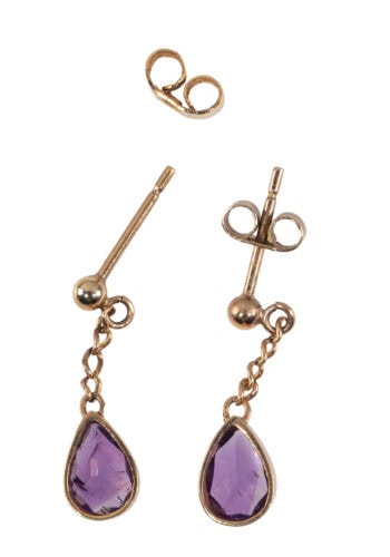 Um 1910 – Edwardian Ohrringe mit Amethyst – Bild 3