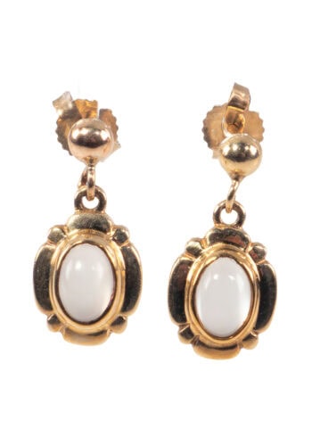 Um 1910 – Edwardian Ohrringe mit Mondstein