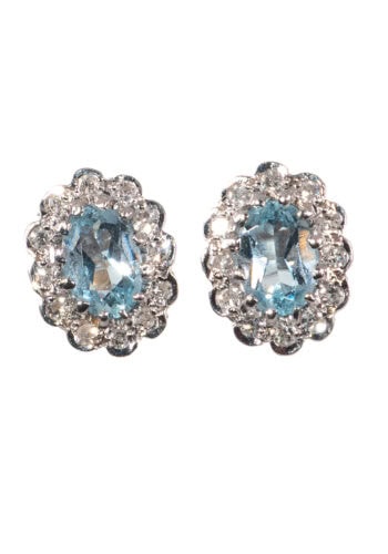 Um 1970 –Vintage Ohrstecker mit Aquamarinen