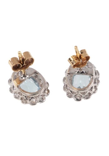 Um 1970 –Vintage Ohrstecker mit Aquamarinen – Bild 4