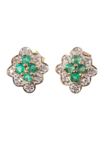 Um 1970 –Vintage Ohrstecker mit Smaragden – Bild 1