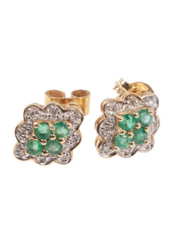 Um 1970 –Vintage Ohrstecker mit Smaragden – Bild 2