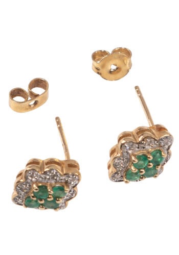 Um 1970 –Vintage Ohrstecker mit Smaragden – Bild 3