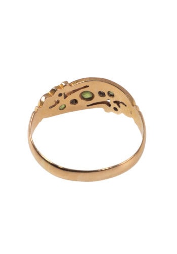 Datiert 1910 – Edwardian Ring mit Peridots und Diamanten – Bild 4