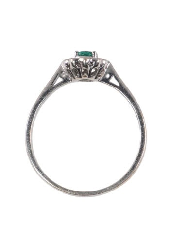 Um 1970 – Entourage Ring mit Smaragd und Diamanten – Bild 5