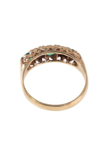 Datiert 1986 – Smaragdring mit Diamanten – Bild 3