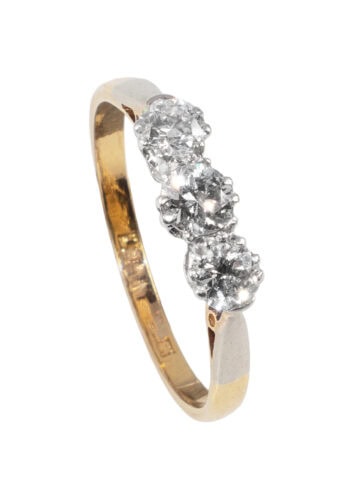 Um 1950 – Trilogy Ring mit 3 Diamanten